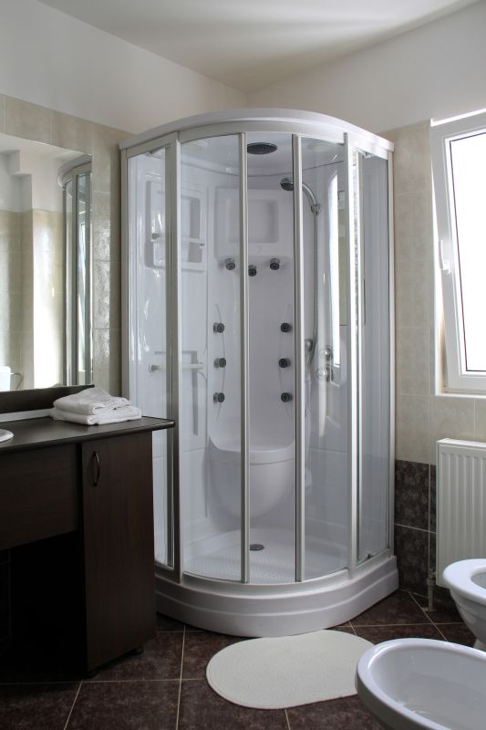 Compact Shower with Sliding Doors